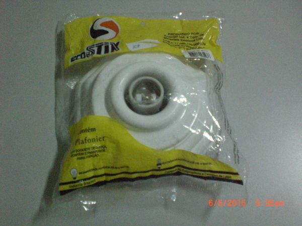 Plafonier com soquete de Louça - Sextavado